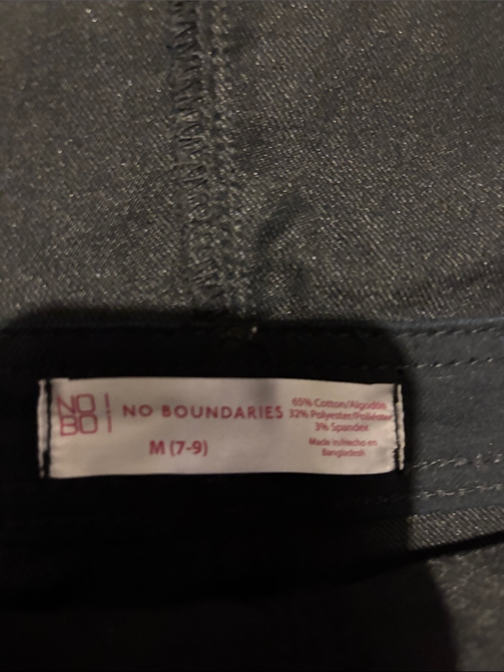 No Boundaries dark navy blue, with black accents and inside,Denim Short Overalls - Picture 9 of 13